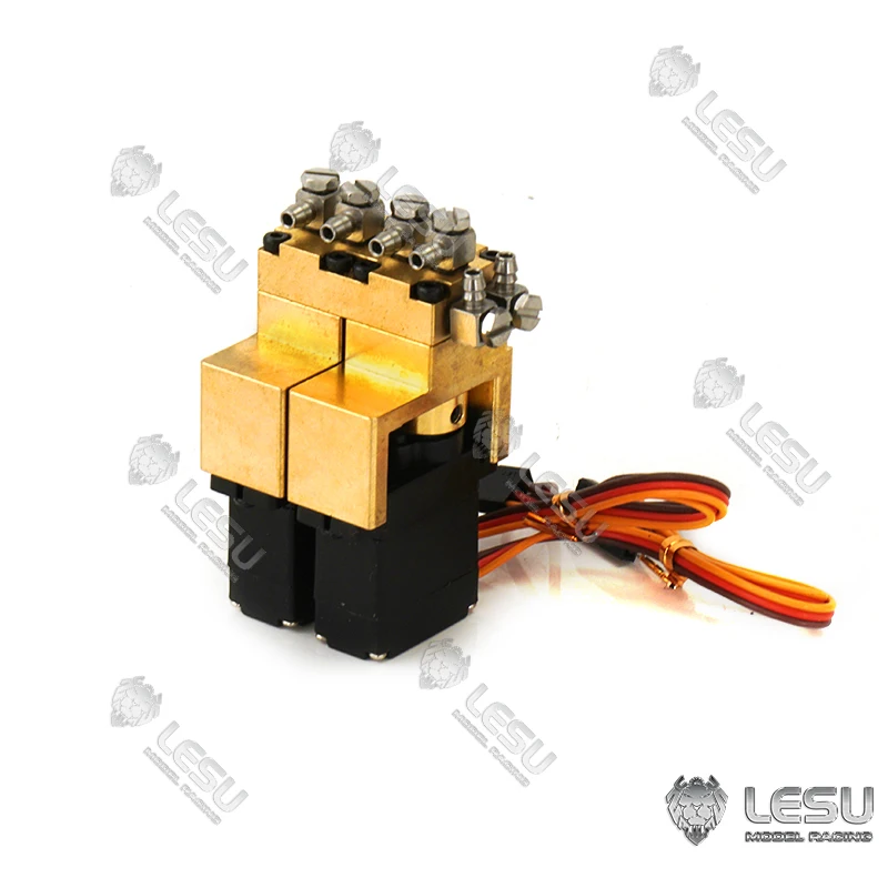 LESU 1 2 3 4 5 6 7 Brass Channel Hydraulic Reversing Valve For 1/14 Radio Control  Excavator Tamiyaya  Dumper Truck TH16600