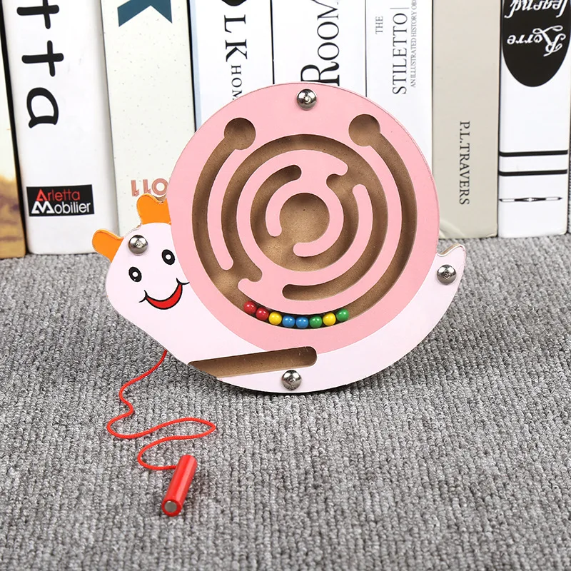 Children Animal Magnetic Maze Toy Montessori Kids Wooden Puzzle Game Toy Educational Brain Teaser Jigsaw Intellectual Board Toys