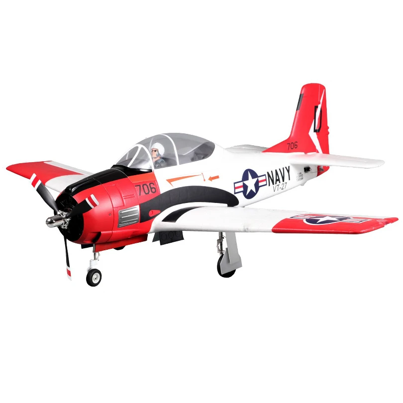 FMSRC RC Airplane 1400mm 1.4M T28 T-28 Trojan V4 6CH PNP Big Scale Gaint Warbird Model Plane Aircraft with Flaps Retracts LED