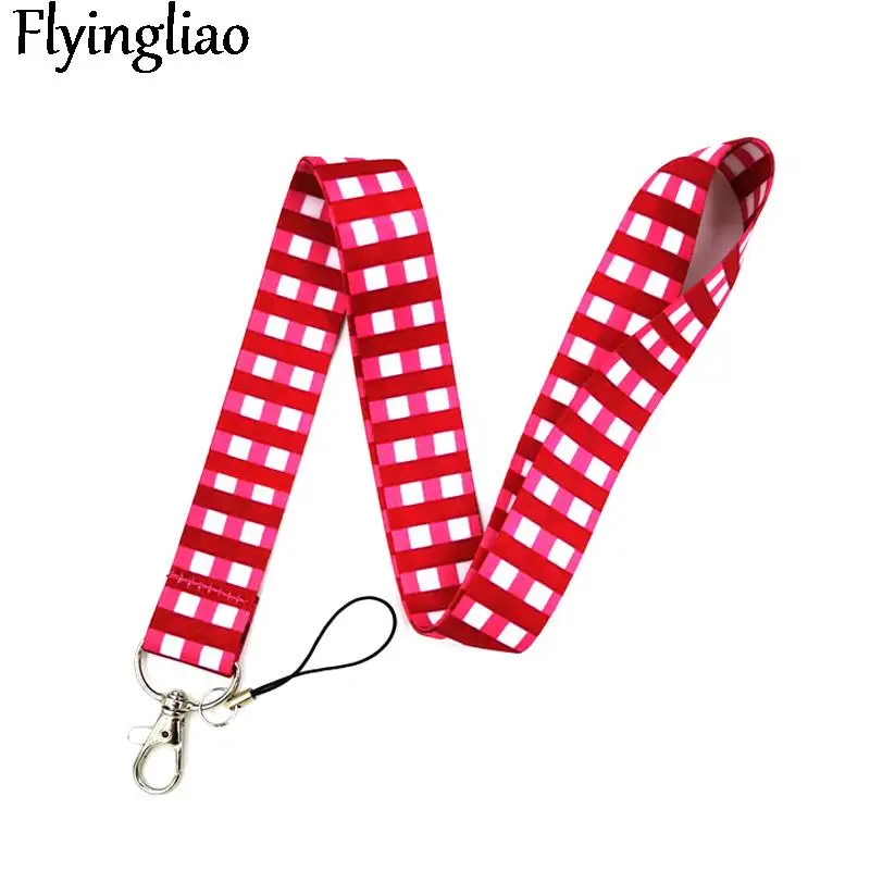 Simple Red Lattice Credit Card ID Holder Bag Student Women Travel Bank Bus Business Card Cover Badge Accessories Gifts