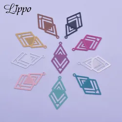 50pcs AC6005 15mm*27mm Colorful Shape Charms Pendants DIY Earring Findings