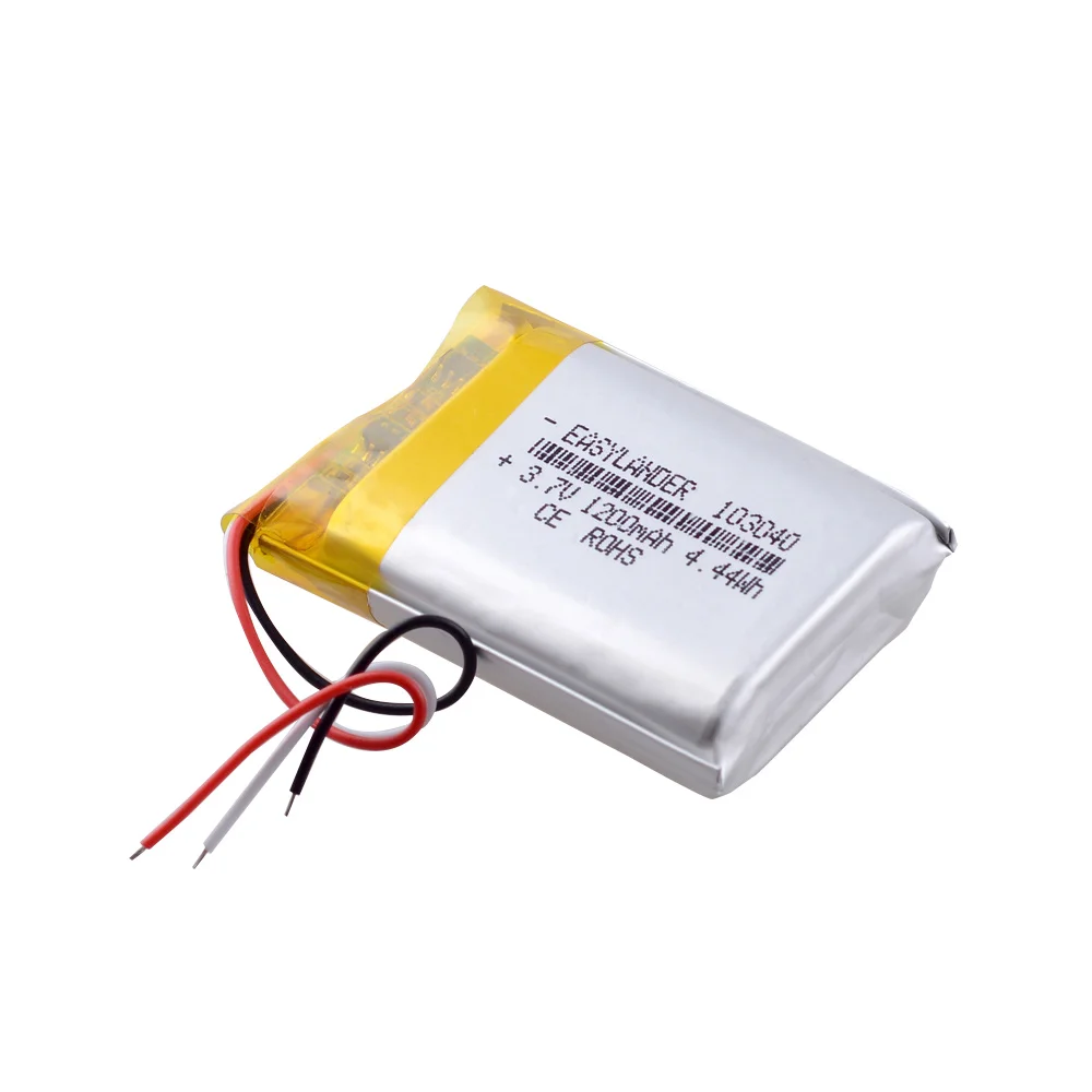 3.7V 1200mAh 103040 3wires Rechargeable Lithium Li-ion Polymer Battery