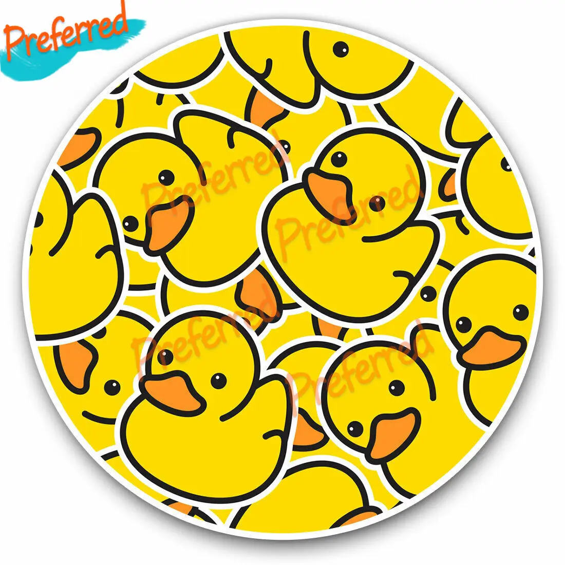 Cute Cartoon Express Rubber Duck Professional Vinyl Sticker - for Car Laptop I-Pad Phone Helmet Hard Hat - Waterproof Decal