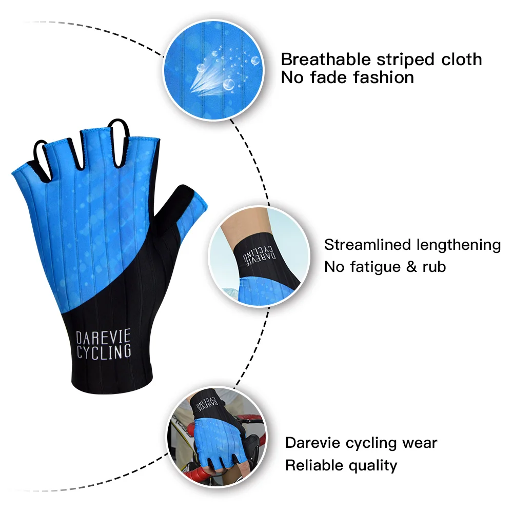 DAREVIE Fahrradhandschuhe Pro Light, weich, atmungsaktiv, kühl, trocken, Halbfinger-Fahrradhandschuh, rutschfest, stoßfest, Fahrradhandschuhe, MTB, Straße – Detail 5