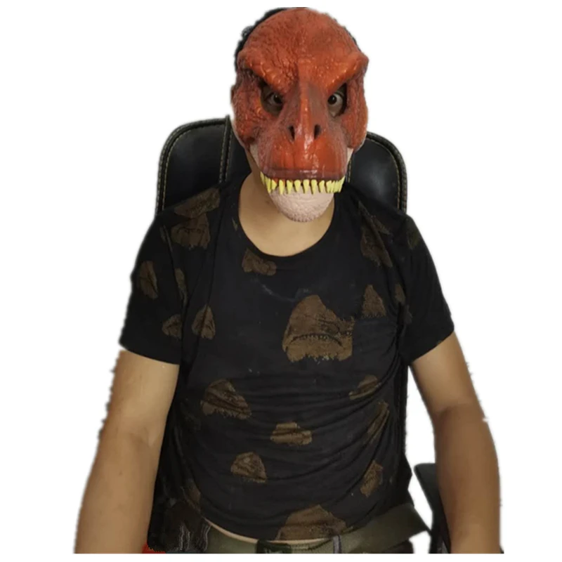 Máscara de fiesta de Halloween, regalo de carnaval, máscara de Velociraptor, máscara de dinosaurio t-rex, disfraces de Cosplay de animales, accesorios de máscara para niños