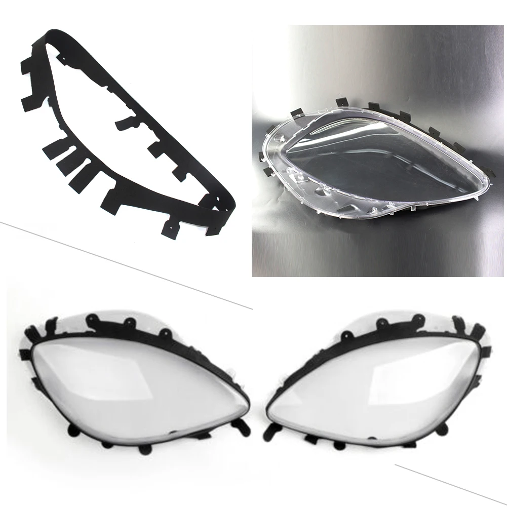 2x Car Headlight Lens Covers Replacement w/ Black Gaskets For Chevrolet Corvette C6 2005 2006 2007 2008 2009 2010 2011 2012 2013