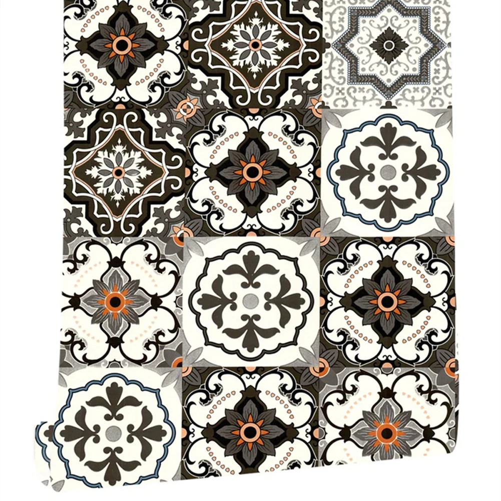 

Мозаичные наклейки в арабском стиле для гостиной, кухни, ретро, 3D водонепроницаемые настенные наклейки, декор для ванной комнаты, самодельные клеящиеся обои