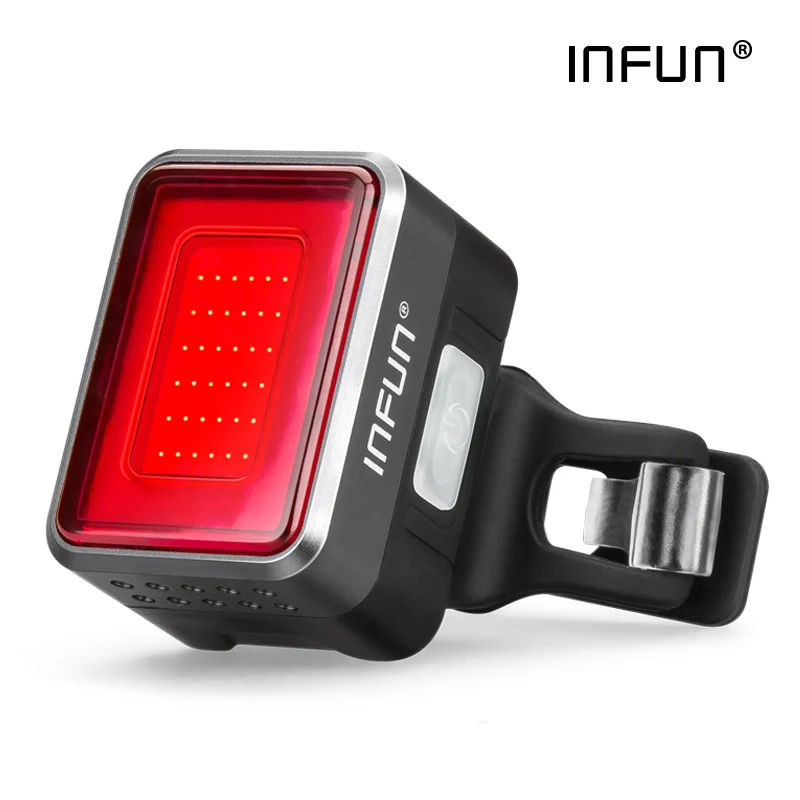 INFUN F50 Bicycle Rear Light For Bike Automatic Brake Induction Taillight MTB Cycling Charge LED Safety Running Lamp Accessories