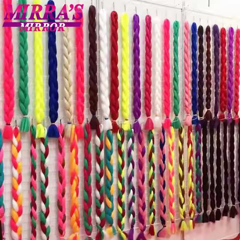 82 Inch Jumbo Box Braids Extensions Afro Synthetic Braiding Hair Ombre Hair for Twist Braid Support Wholesale Mirra&rsquo;s Mirror