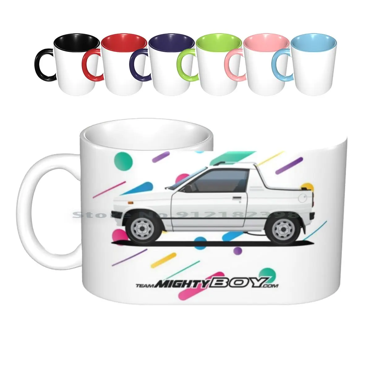 Mightyboy Pop Art Ceramic Mugs Coffee Cups Milk Tea Mug Mighty Boy Mightyboy Ute Pickup Jdm Daihatsu Kei Car Kei Keijidosha