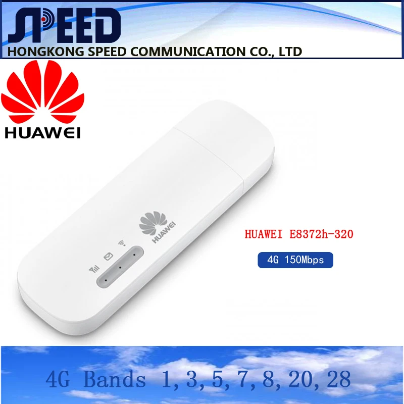 هواوي E8372h-320 e8372 وينجل LTE العالمي 4G USB مودم واي فاي موبايل دعم 16 واي فاي المستخدمين 4g b1 b3 b5 b7 b8 b20 b28