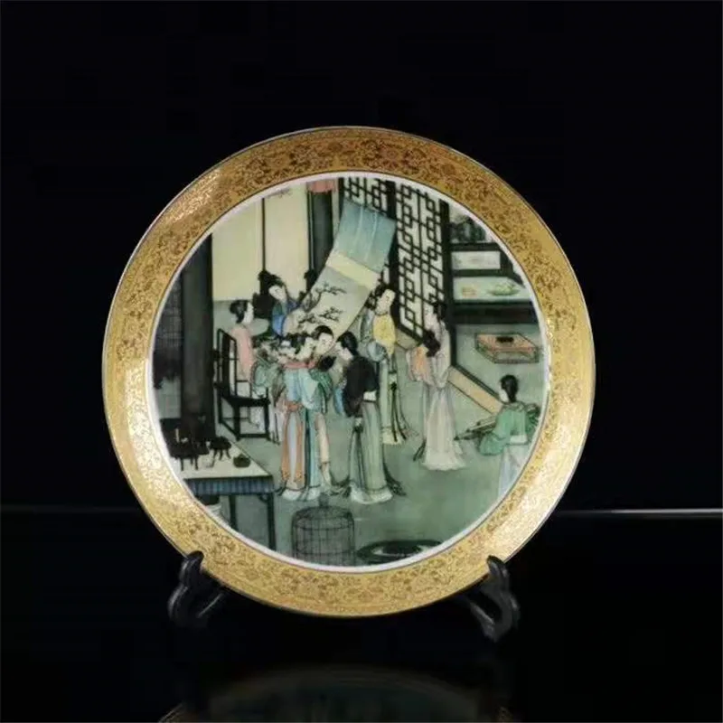 Chinese Porcelain Plate Ancient People Appreciate Painting And Calligraphy Beauty Women Plate Phnom Penh Plate Dish Gift