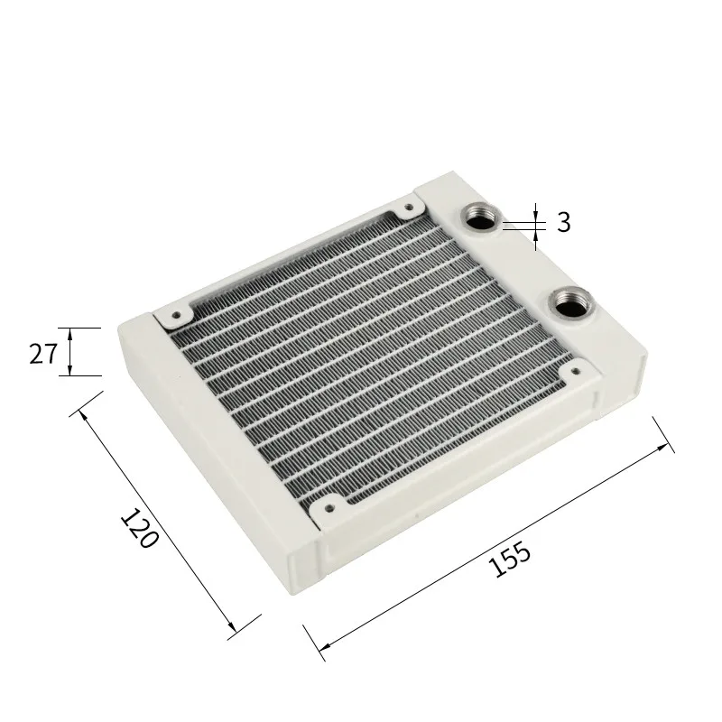 1pc White Water Cooling Radiator 120 240 360 *27mm Computer Water Cooled Row Heat Exchanger for PC Cell Phone Notebook Heat sink