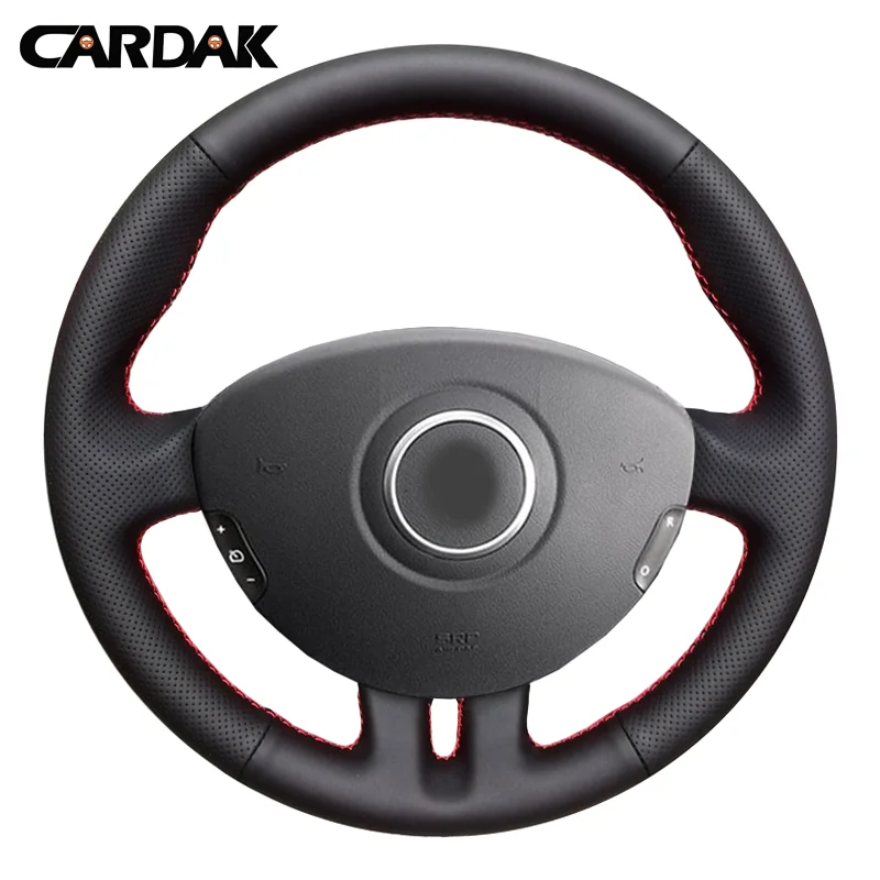 

CARDAK Black Artificial Leather Car Steering Wheel Cover for Renault Clio 3 2008 2009 Clio dynamics 2008 clio mk 3 2010