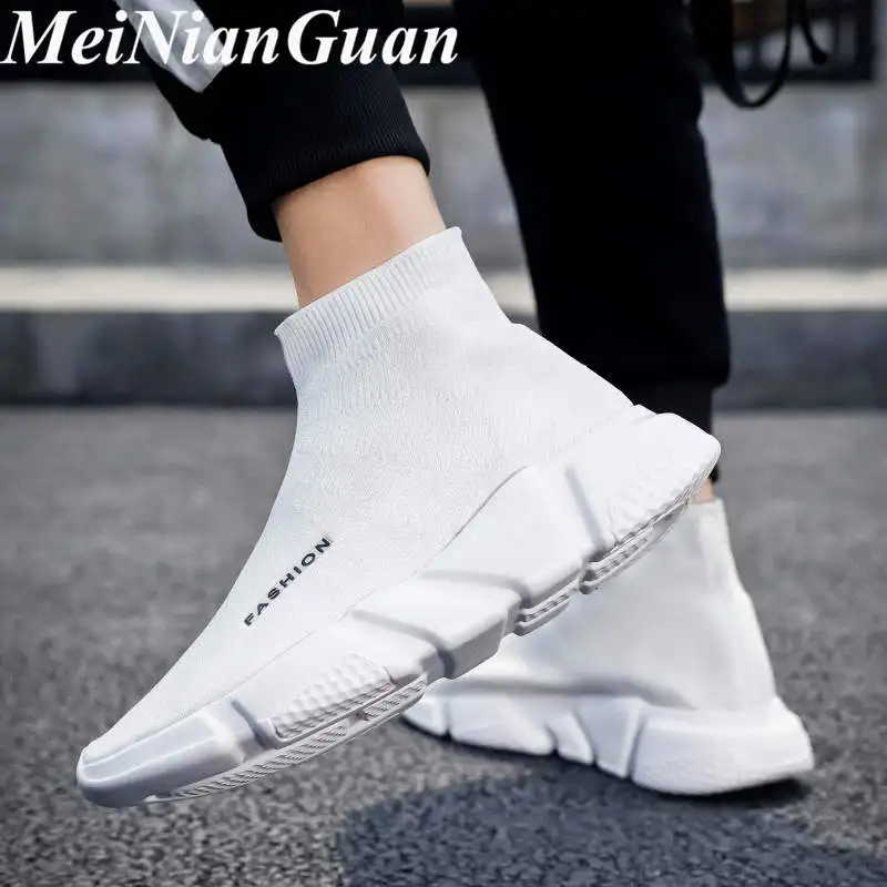 High Top Men\'s Sneaker Big Size 47 Fashion Summer Shoes Men Platform Slip on Casual Shoes Lightweight Air Mesh Mens Trainers L4