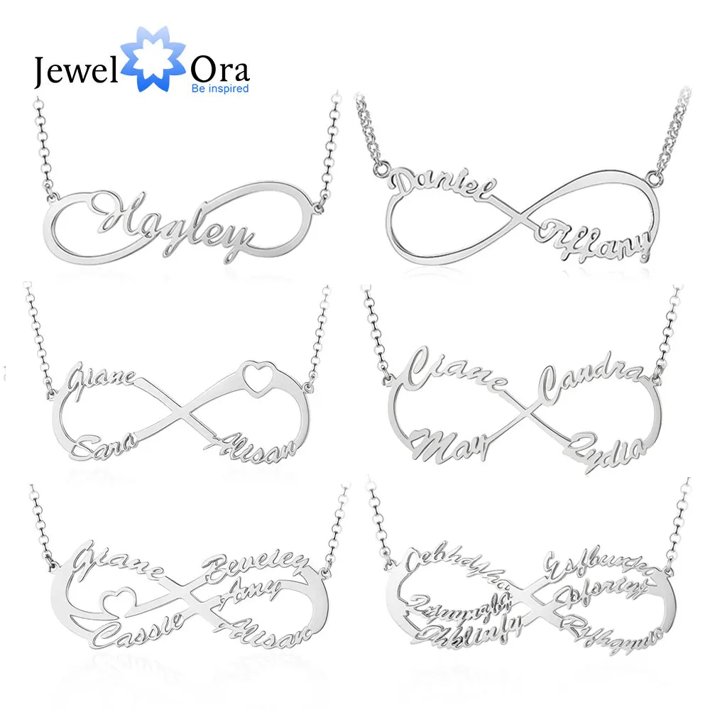 925 Sterling Silver Personalized Infinity Name Chain Necklaces for Women Custom Nameplate BFF Pendant Xmas Gifts for Mother