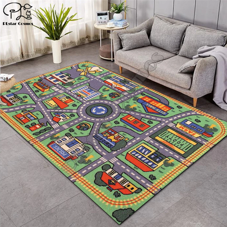 

Crawling mat Fantasy fairy Cartoon Kids Play Mat Board Game mat map Large Carpet for Living Room Cartoon Planet Rugs Maze -6