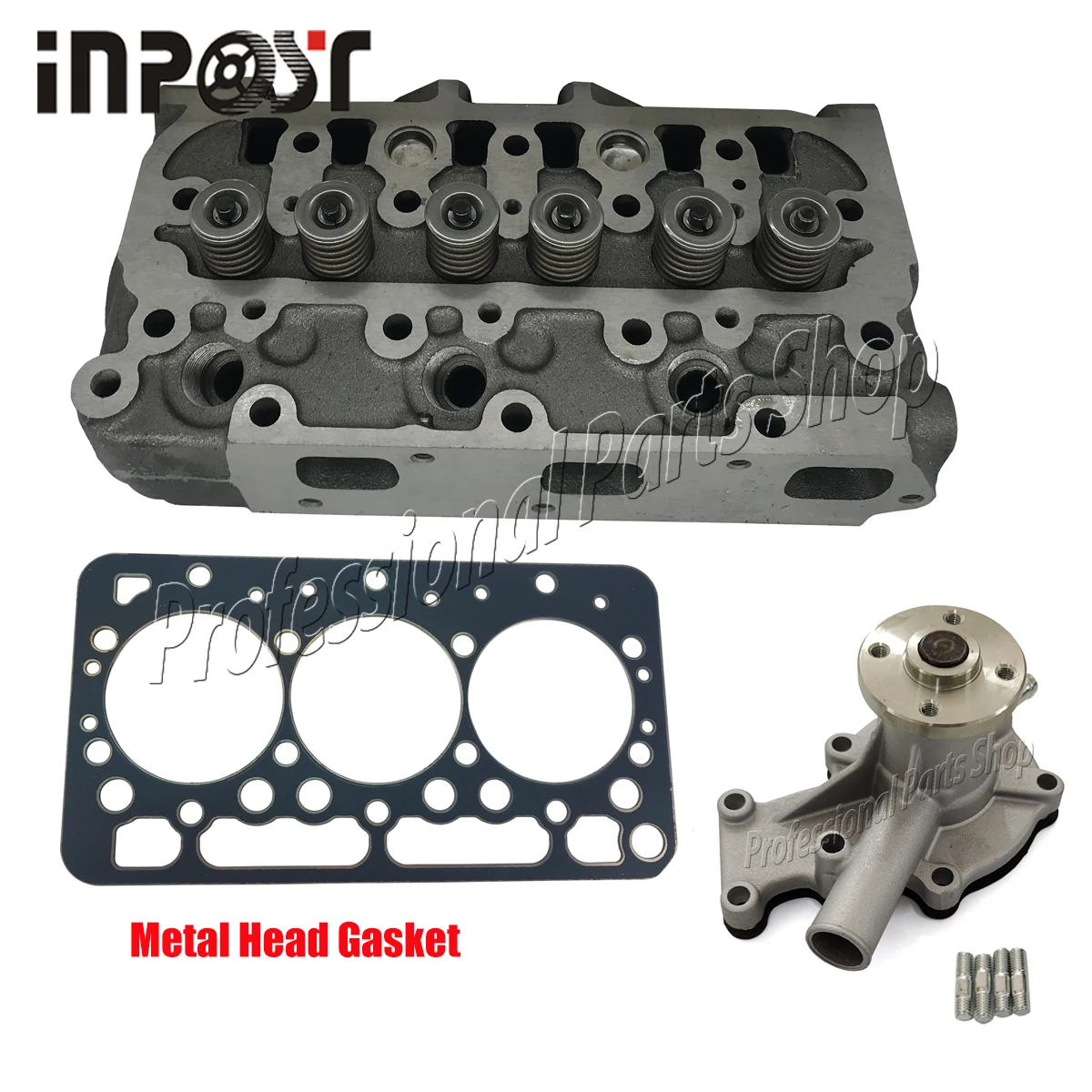 

Complete D722 Cylinder Head + Head Gasket + Water Pump 19883-73030 15881-73030 for Kubota D722 engine