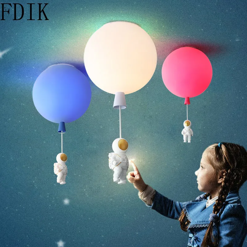 

Modern Led Space Balloon Ceiling Lamp Colorful Acrylic Lights for Living Room Bedroom Kid's Room Home Decoration Loft Luminaire