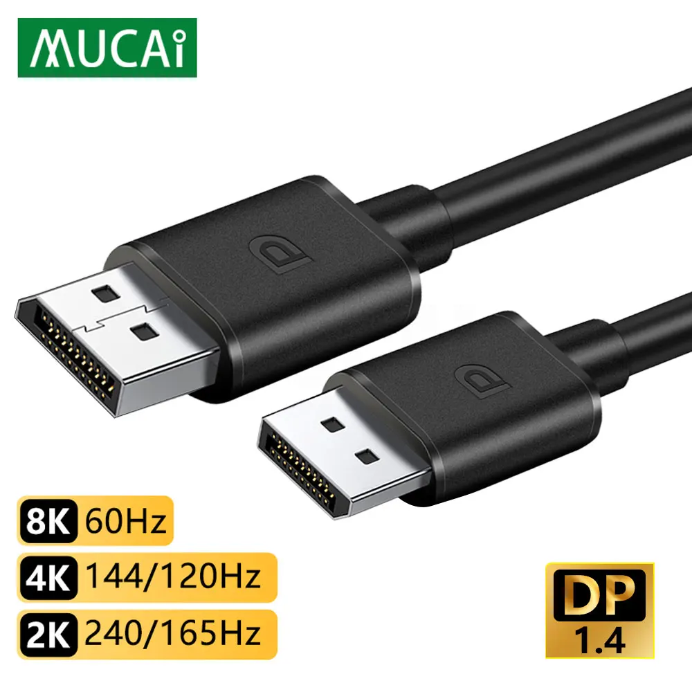 DisplayPort 1.4 kabel 8K 4K HDR 165Hz 60Hz Port wyświetlacza Adapter do komputera wideo Laptop TV DP szybki Port wyświetlacza 32.4 gb/s