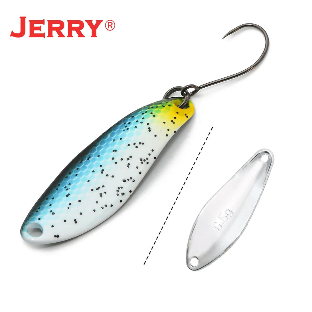 Jerry Kuyu Metal fishing lure brass glitter swimbait salmon spinner spoon artificial winter fishing tackle