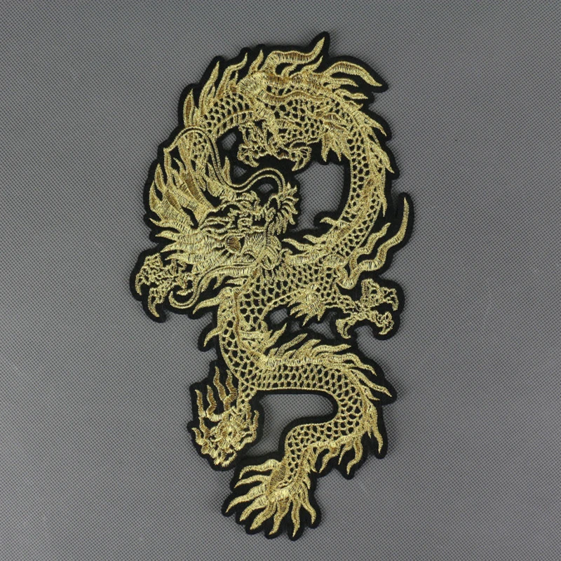 1 Pair Embroidery Dragon Patches For Clothing Iron On Sticker Patches Sewing Accessories Clothes Jeans Decoration