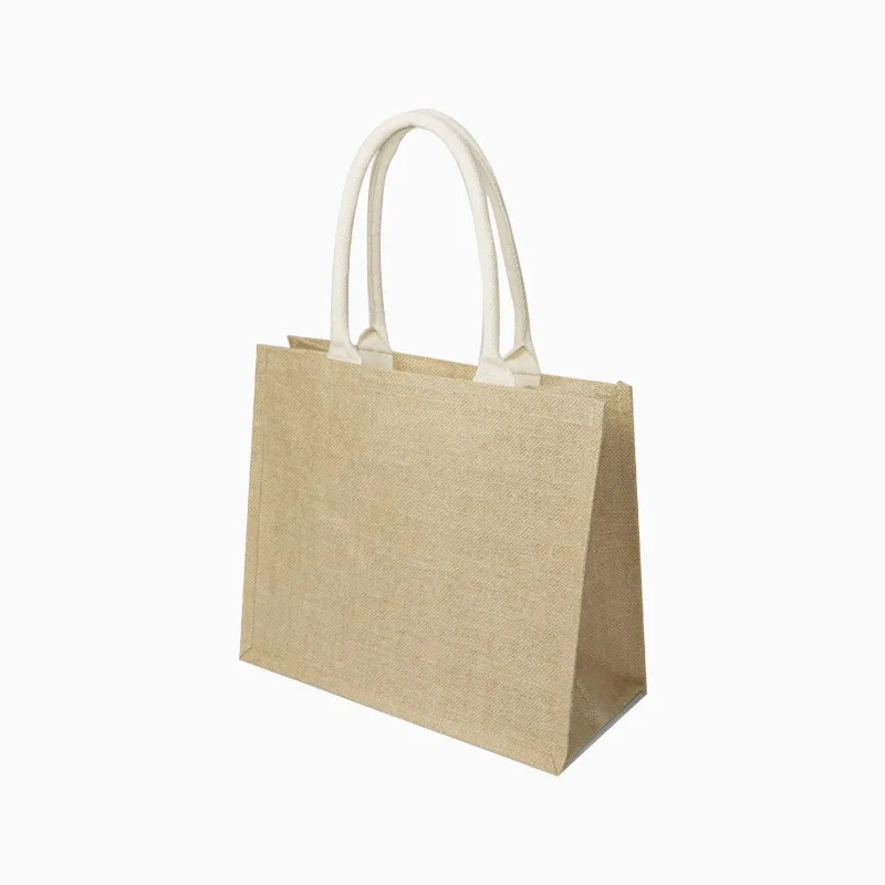 Jute Folding Shopping Bag A4 Linen Bag DIY Environmental Protection Linen Tote Bag Ins Custom