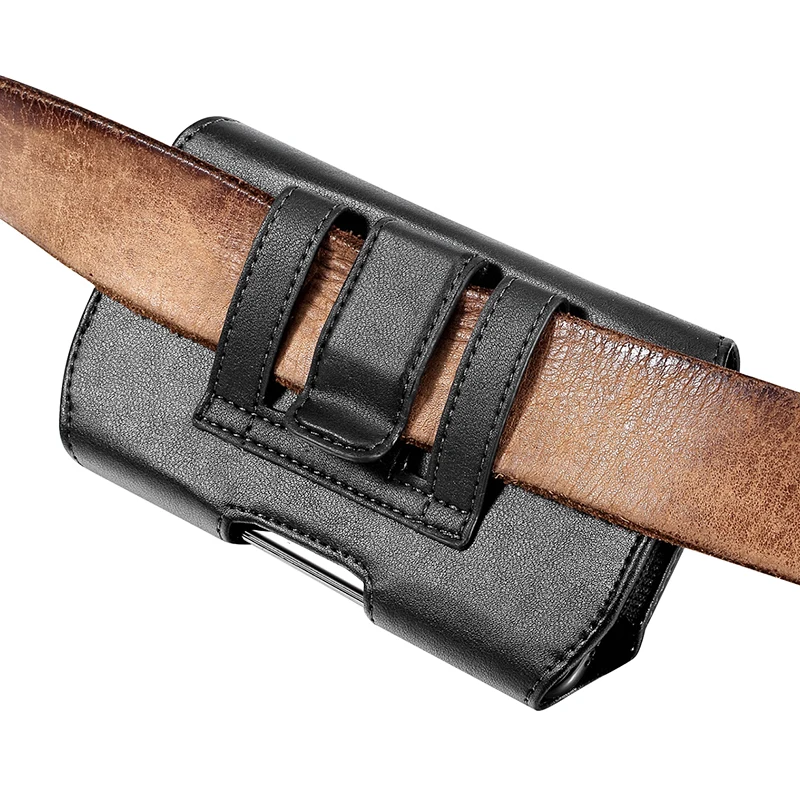 For 3.5 - 6.3 inch Mobile Phone Bag Leather Phone Pouch Belt Clip Phone Case Waist Bag For iPhone 7 8 Plus 11 pro Max Samsung S8