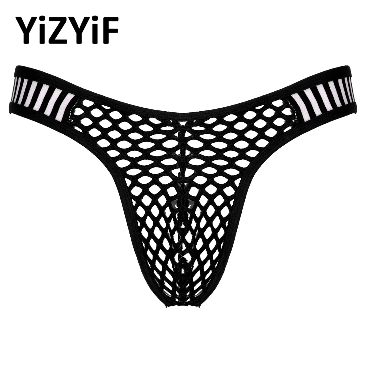 

Men Sexy Lingerie Hollow Out Fishnet Briefs Panties Thongs See-Through Net Bulge Pouch Underpants Underwear