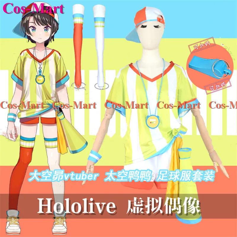 Cos-mart anime vtuber hololive ozora subaru cosplay traje bonito uniforme de futebol feminino atividade festa role play roupas S-XL