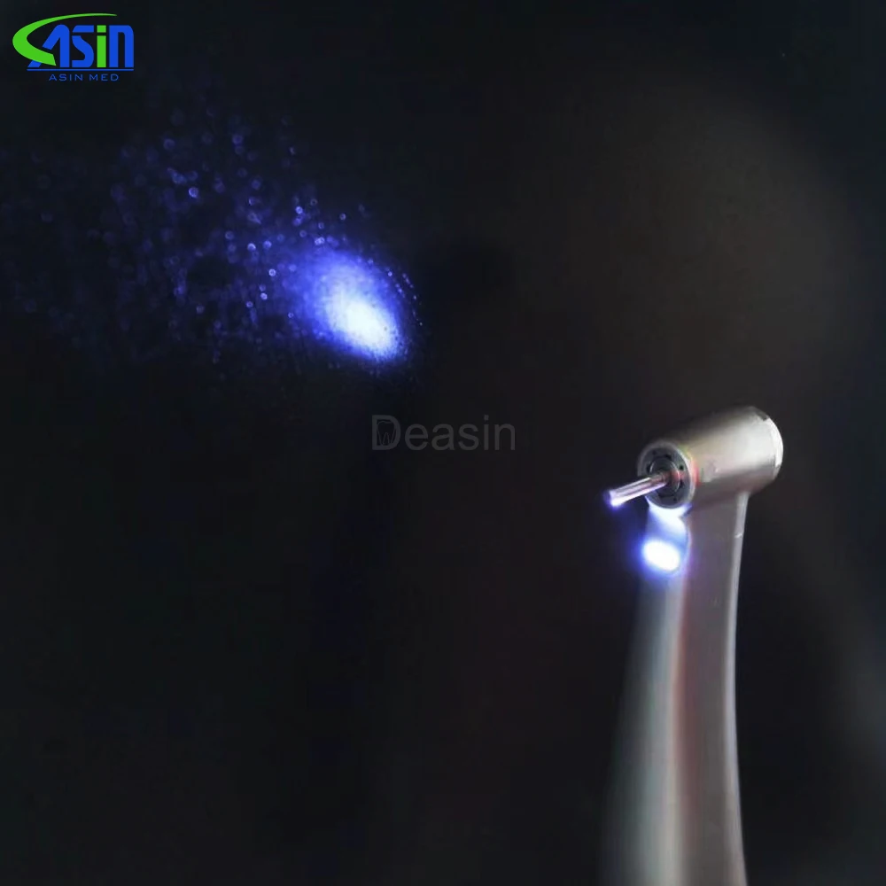 X95L MINI contraangulo Dental 1:5 Increasing Speed Handpiece Against Contra Angle LED Optic Fiber Quattro Spray Red Rings
