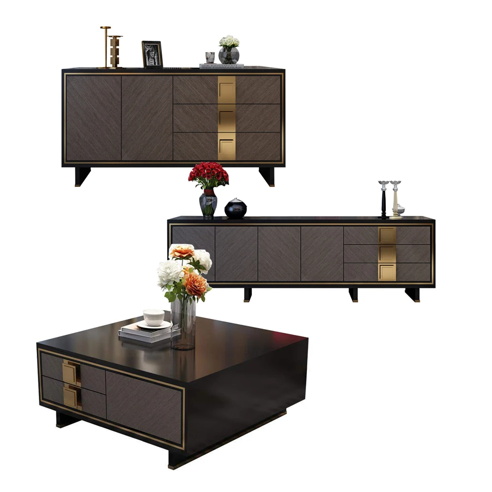 coffee table basse de salon стол журнальный столик escritorio mesa de centro mesa desk + TV stand + dinning room side cabinet