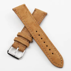 Onthelevel Leather Watchband Suede Vintage Watch Strap 18mm 19mm 20mm Tan Brown Gray Blue Soft Wristband Belt Accessories #BF