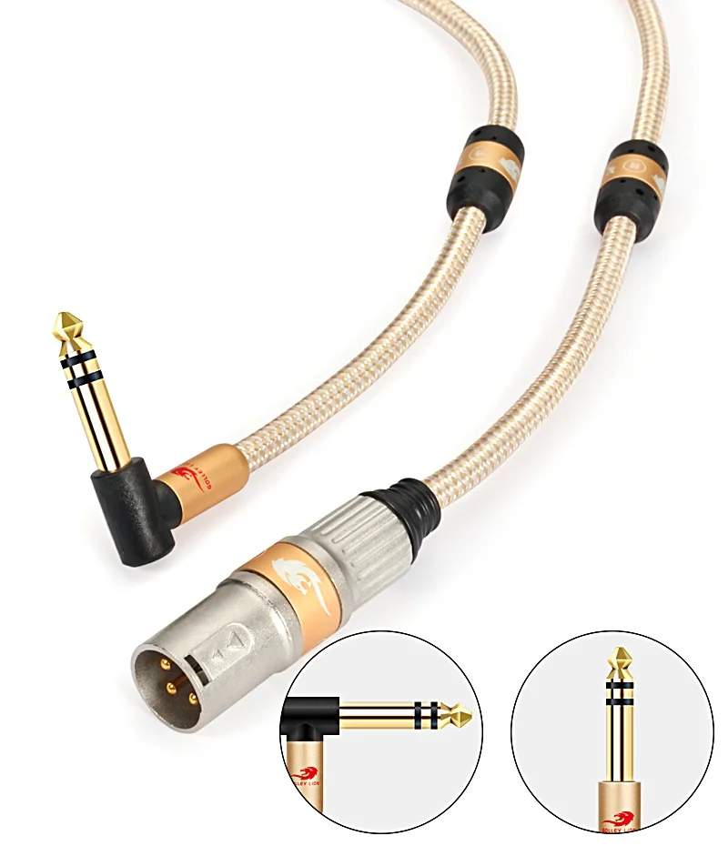 1/4 Inch TRS 6.35mm to XLR Male Audio Cable for Mixer Microphone Amplifier Speaker Studio Monitors Stereo System Shielded Cords