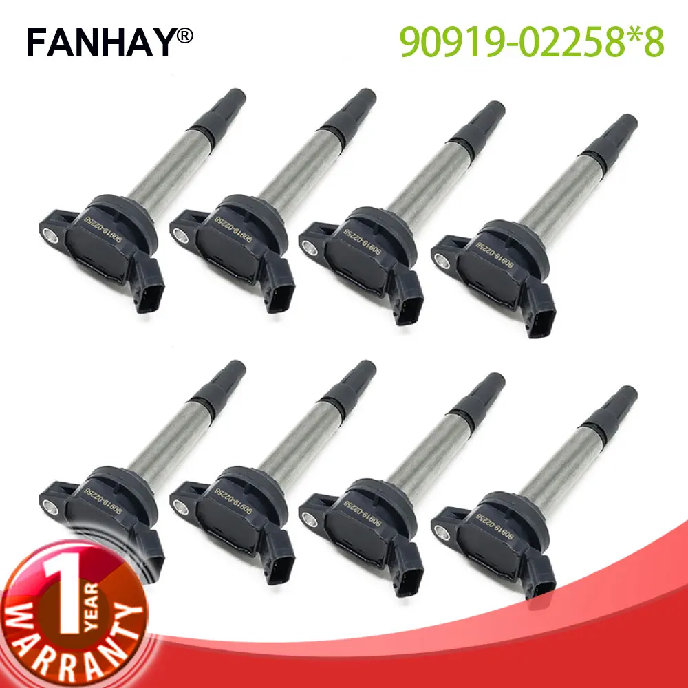 New 8PCS Car Accessories Ignition Coil For Toyota Corolla Matrix Prius Scion XD 1.8L 90919-02258 9091902258