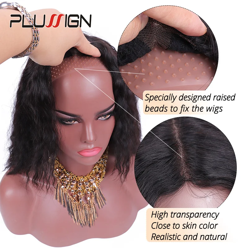 Ikat Kepala Hitam Transparan Cokelat Pegangan Wig Elastis Ikat Rambut Wig Silikon untuk Rambut Palsu Warna Krem Tanpa Gel atau Lem Anti Selip