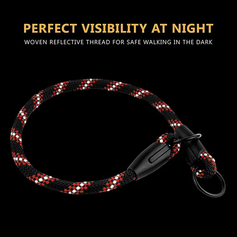 Dog Collar Slip Choke Reflective Pet Collars for Small Medium Large Dogs Rope Heavy Duty Walking Running Hiking Collar