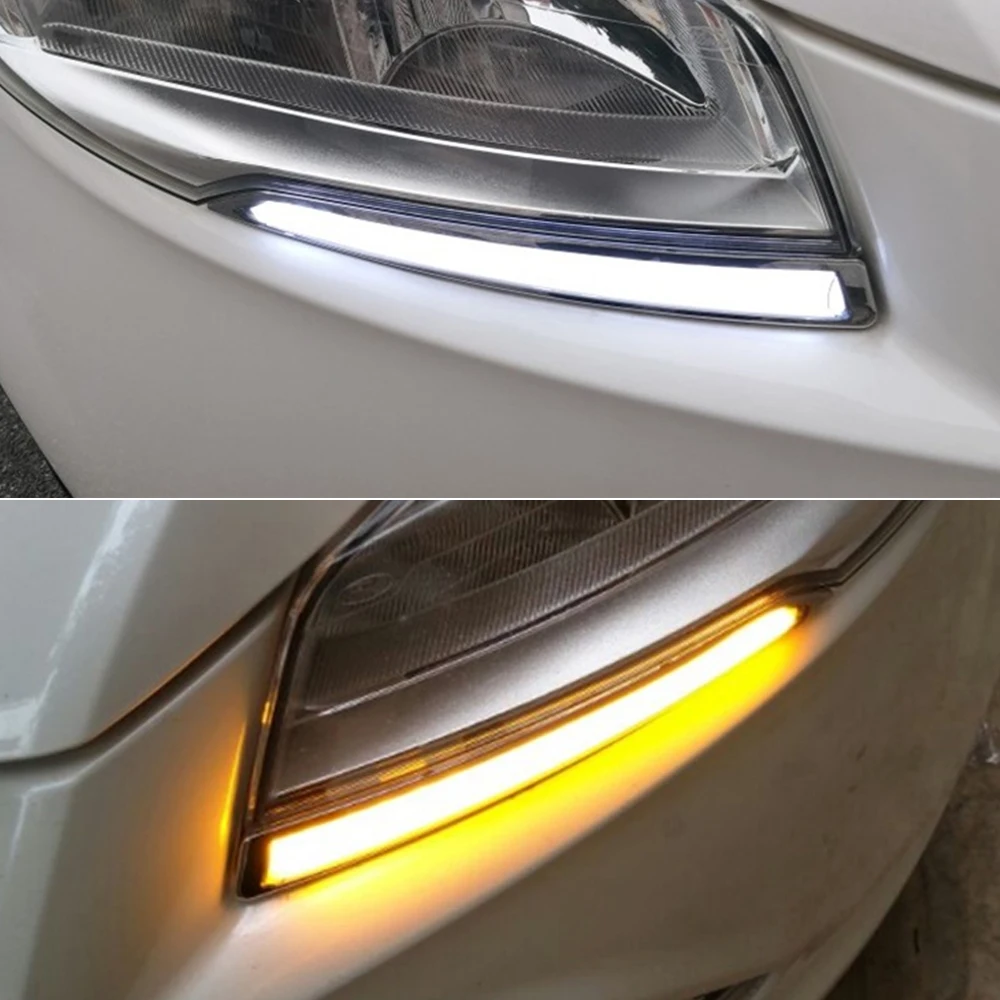 2 Feux De Jour Clignotants Dynamiques Ambre LED Pour Ford Kuga Escape EcoSport 2013-2018