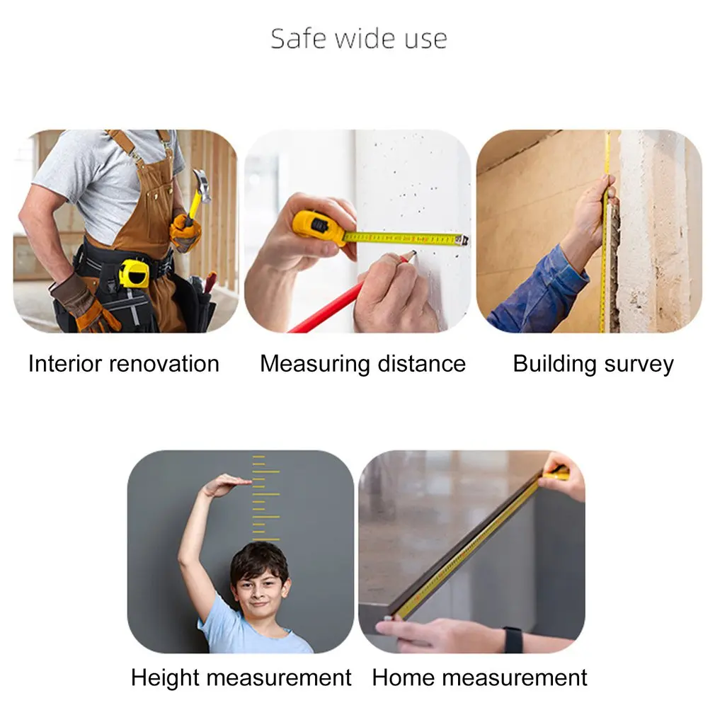 NEW Automatic Telescopic Meter Stainless Steel Tape Measure Woodworking Tools Clear Scale Anti-fall Portable Tape Measure