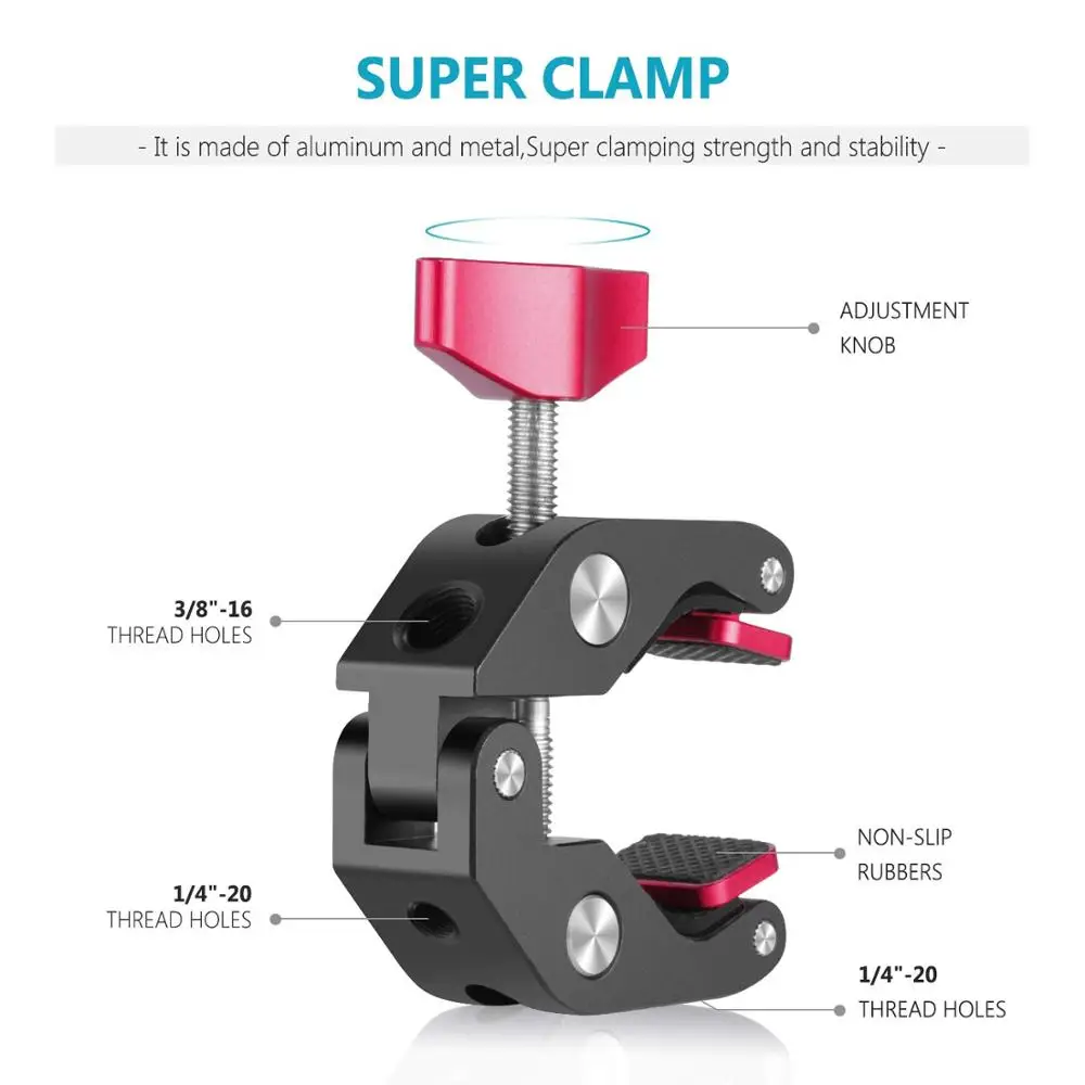 

Super Clamp Crab Pliers Clip for DSLR Rig Cameras/Umbrellas/Cross Bars/Music Cameras/Umbrellas/Cross Bars/Music Stand etc, Open