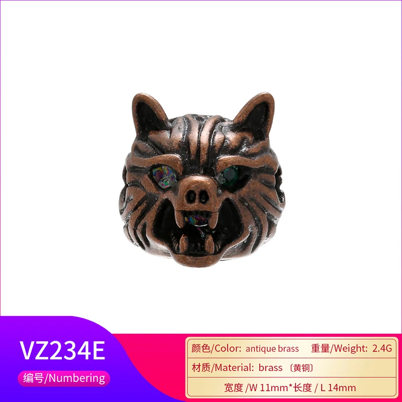 ZHUKOU 11x14mm exquisite brass Monster beads for women necklace bracelet earrings jewelry accessories Making findings model:VZ23