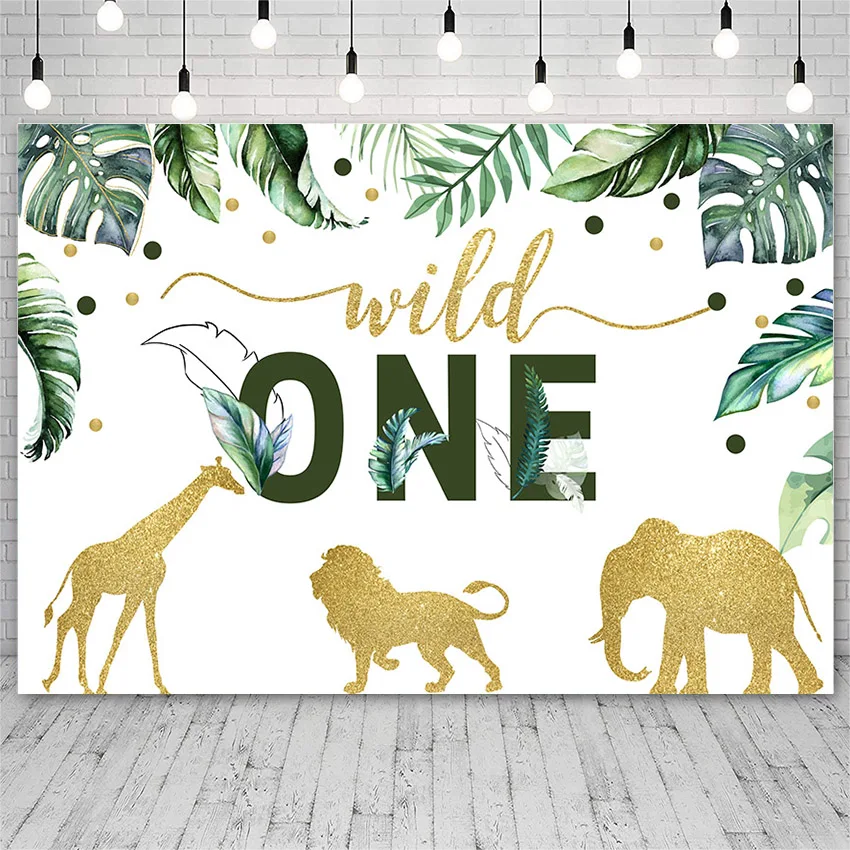 Wild One Photography Background Baby Shower Wildlife Jungle Safari Kids Birthday Party Decor Backdrops Photo Studio Photozone