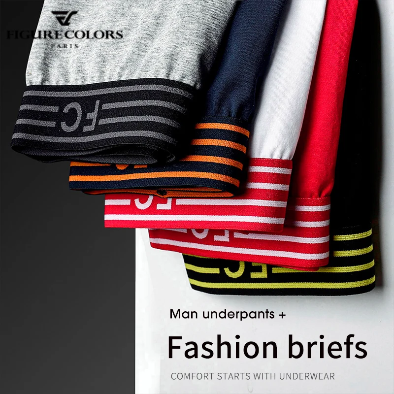 3Pcs/Cotton Men's Underwear Briefs Sexy U Convex Breathable Shorts Underpants Gay Men's Youth Low Waist Solid Color Bottom Pants