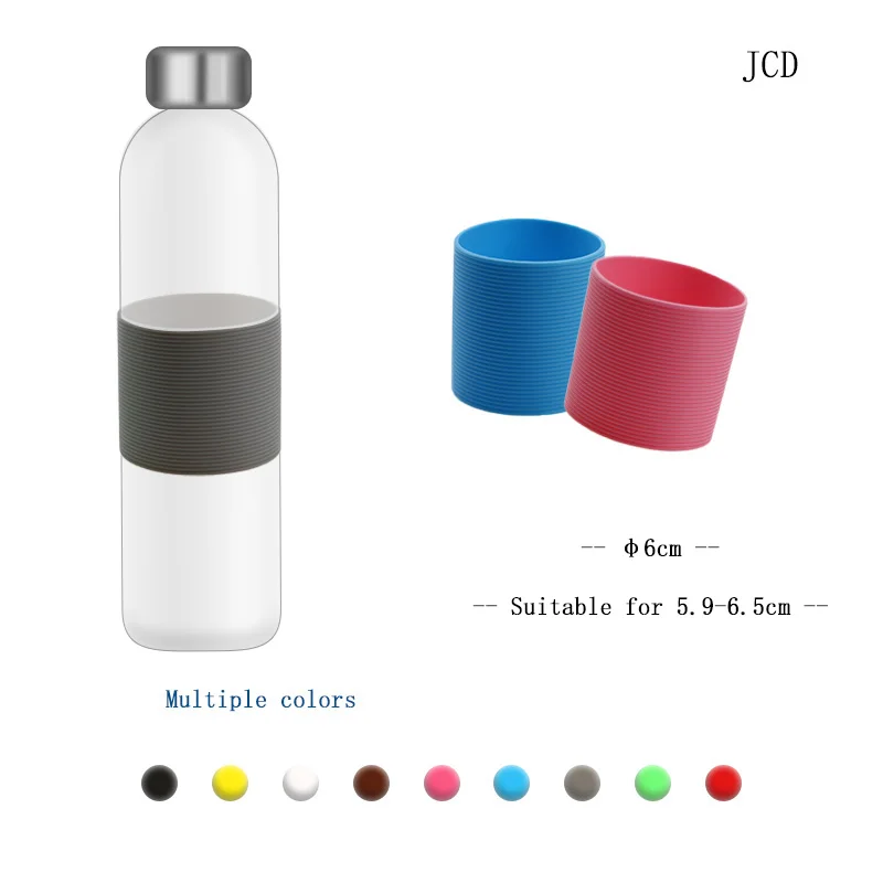 JCD 6cm Colorful Silicone Heat Insulated Cup Sleeve Stripes Dense Stripes Design Non-slip wraps For Mugs Ceramic Cup plumy