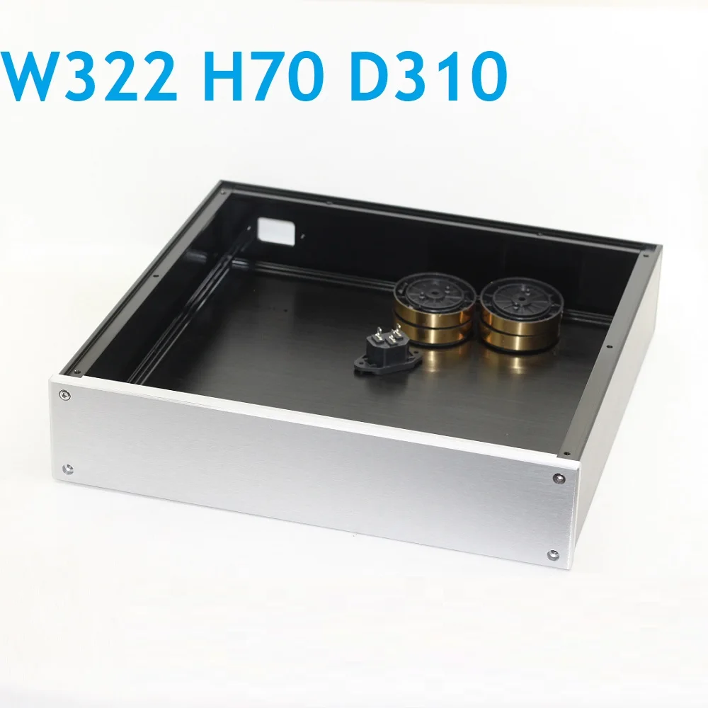 

W322 H70 D310 DIY Anodized Aluminum Chassis Rear Class Power Amplifier Housing Decoder DAC Enclosure Preamp Amp Headphone Shell