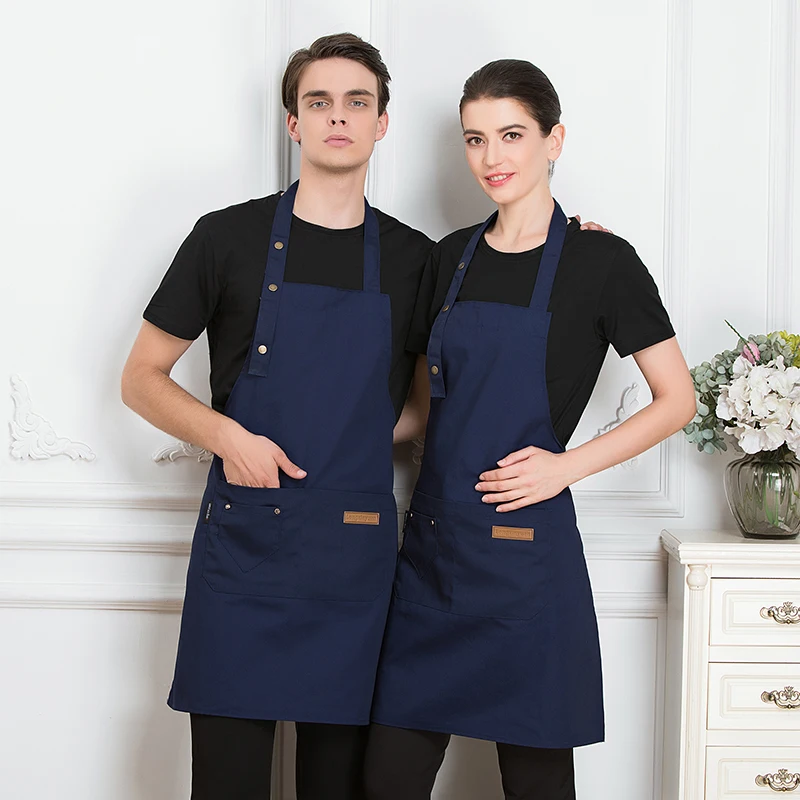 Pure Color Kitchen Apron Cooking For Woman Men Chef Waiter Cafe Shop BBQ Hairdresser Aprons Gift Bibs Wholesale