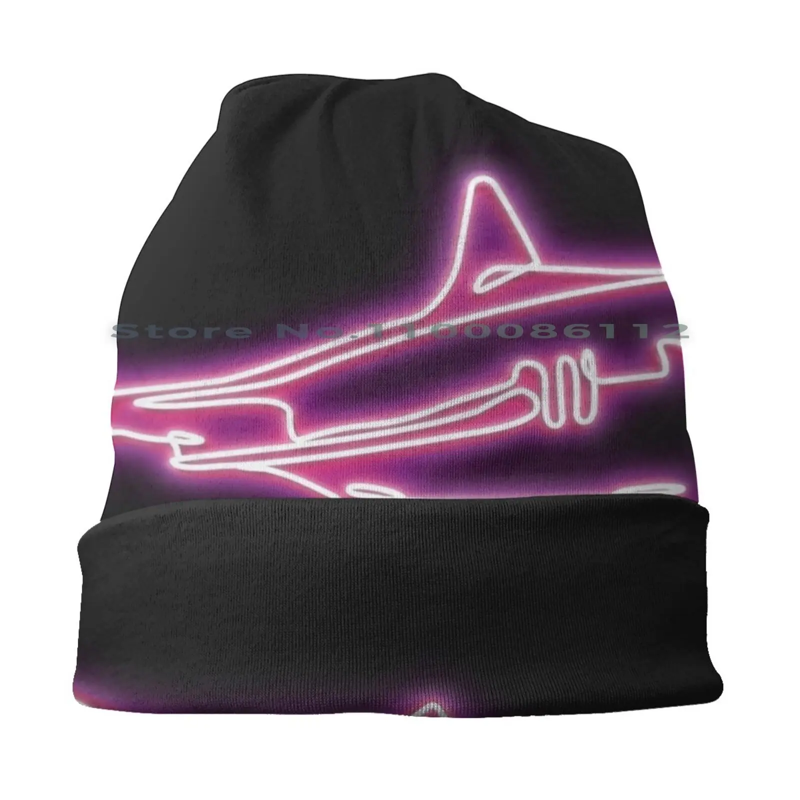 Great White Shark Neon Pink Beanies Knit Hat Fish Selachophile Ocean Sea Fin Jaws Neon Minimalist Shark Week Shark Lover Save