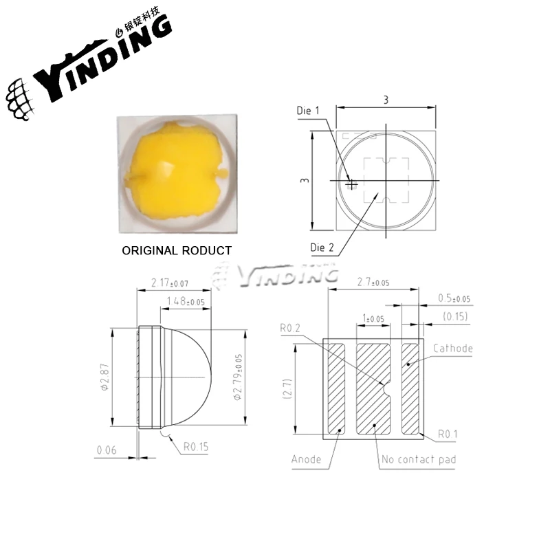 5PCS GW CSSRM2.PM 6W high power LED Light Emitting Diode 3000K white 3030 Industrial Street and tunnel lighting、free SMD