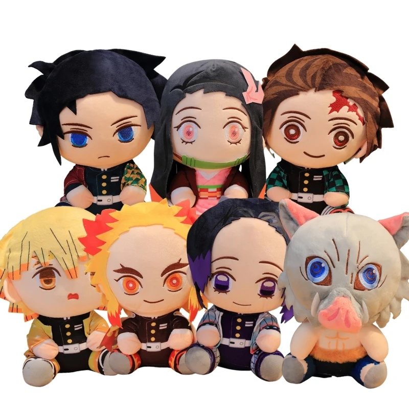 Demon Slayer Plush Doll Kamado Nezuko Rengoku Kyoujurou Anime Movie Stuffed Toy Kimetsu No Yaiba Manga 20cm Plushie Kids Gift