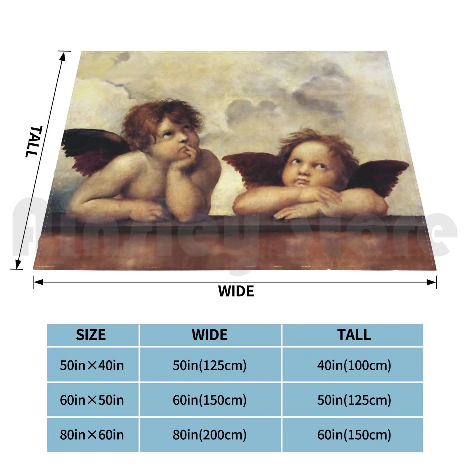 Renaissance Angels Winged Cherubs Blanket For Sofa Bed Travel Angel Cherubs Renaissance Fine Art Masterpiece